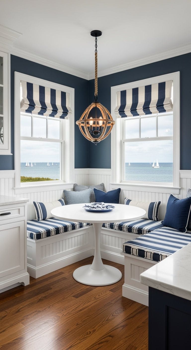 nautical navy striped rope nook