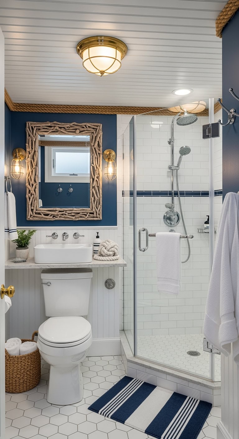 nautical rope trimmed ceiling