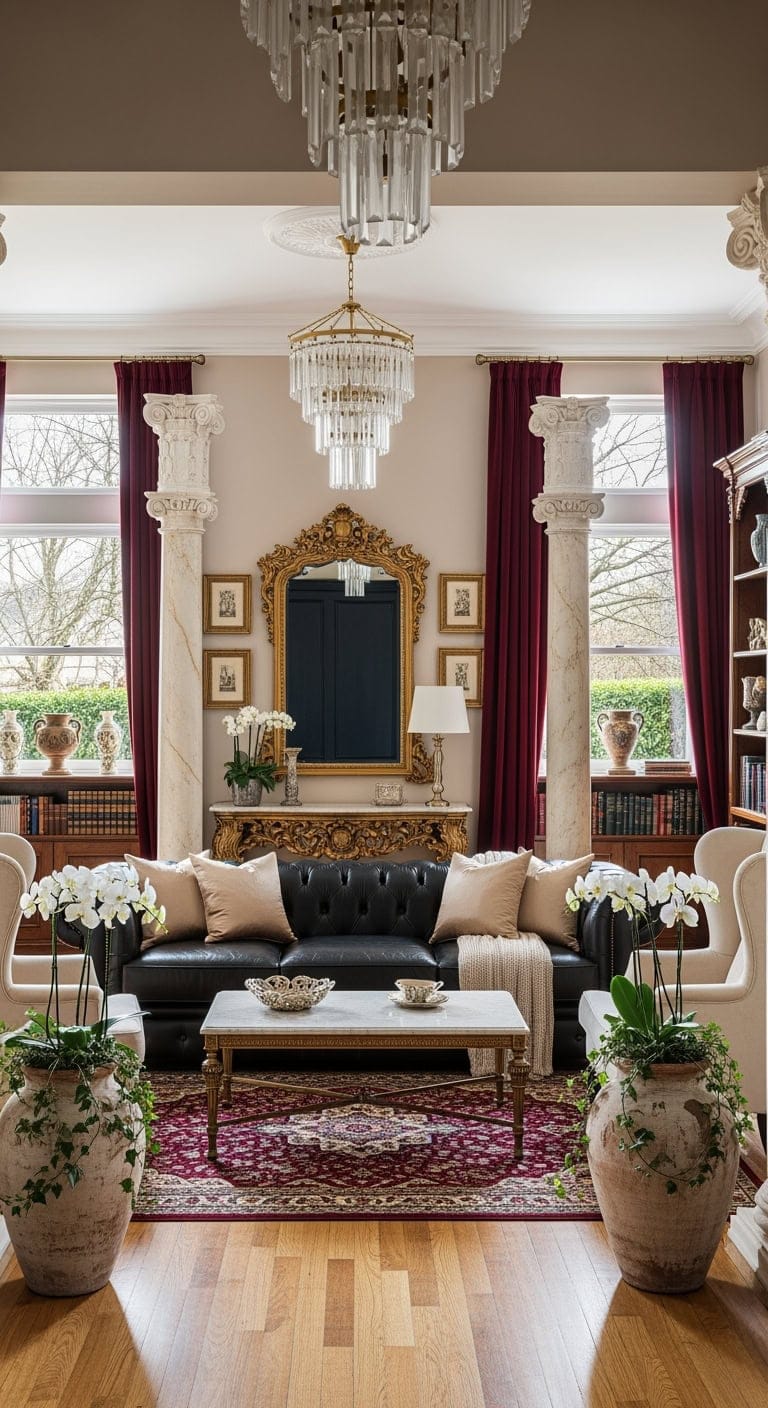 neoclassical black leather elegance