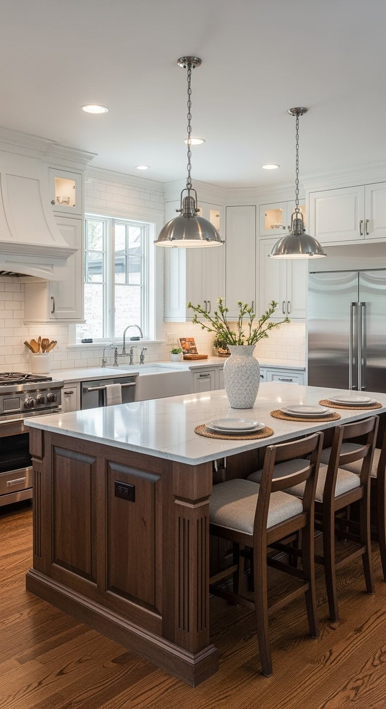 neutral cozy transitional kitchen