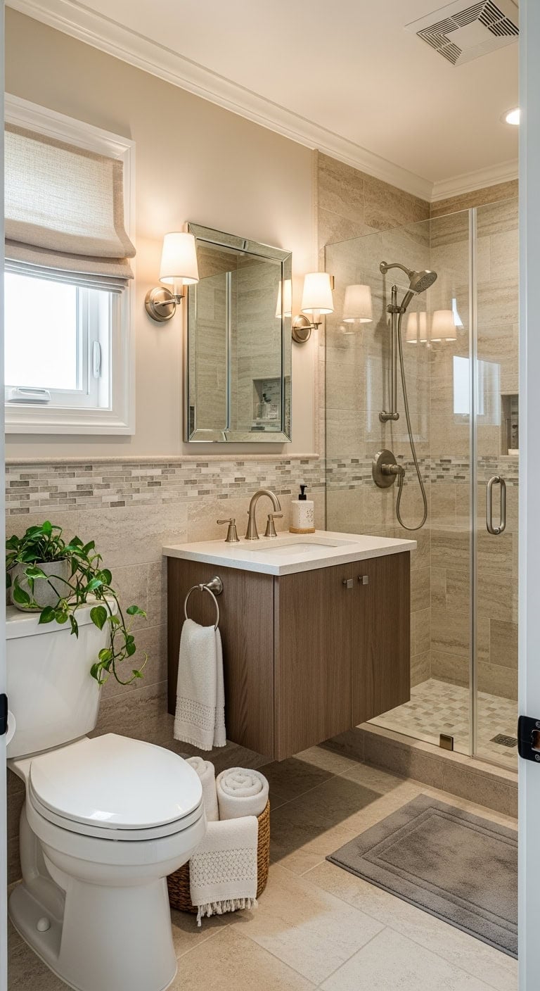 neutral travertine transitional elegance