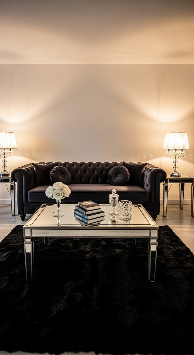 old hollywood glamorous black luxe