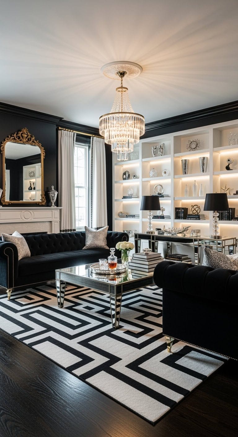 old hollywood glamorous velvet interiors