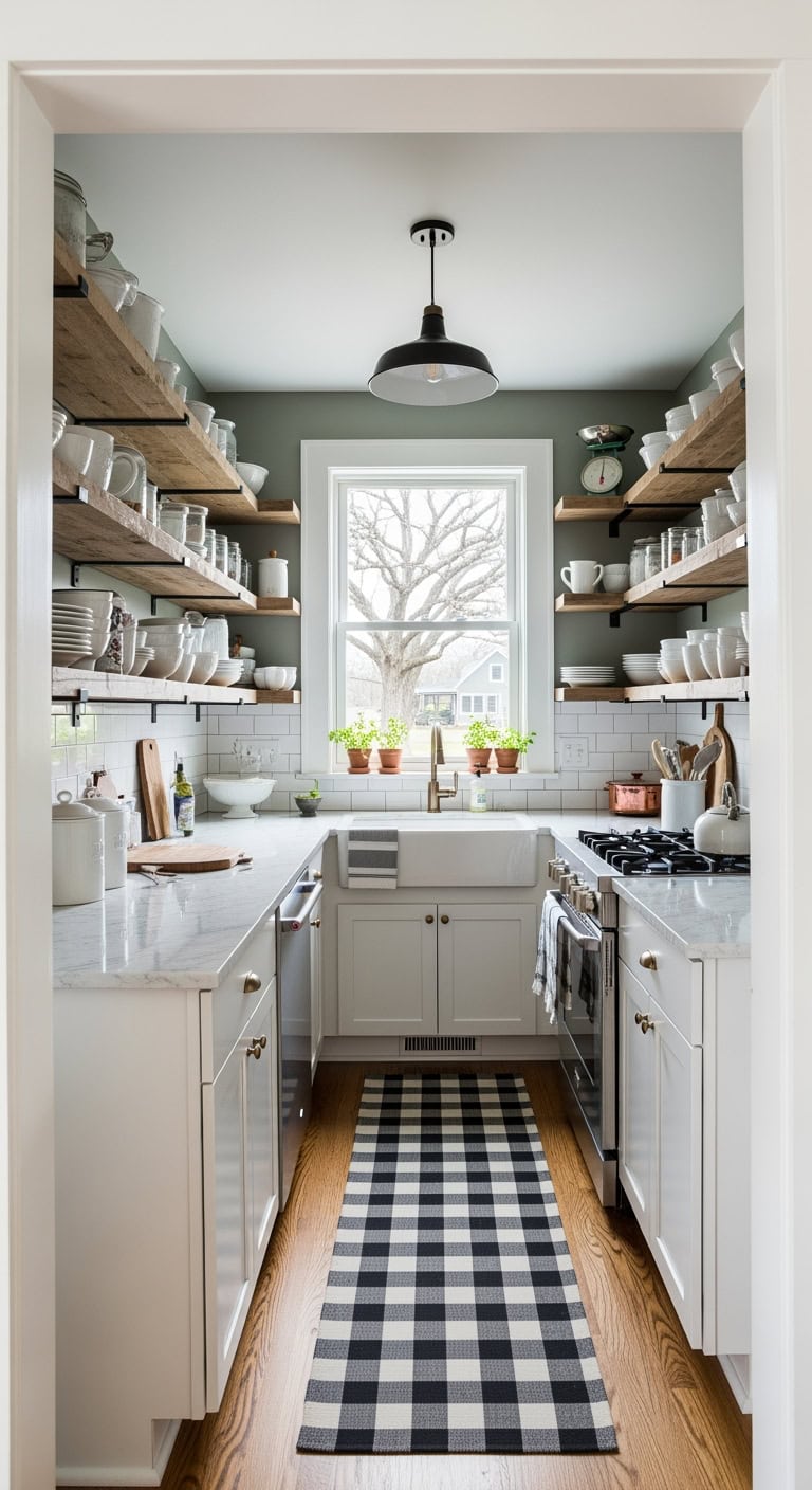 open shelving farmhouse makeover