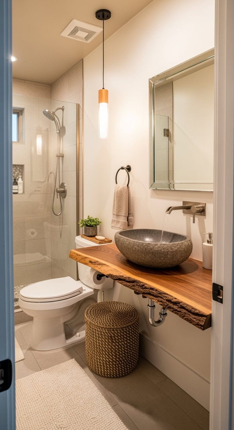 organic live edge spa bathroom