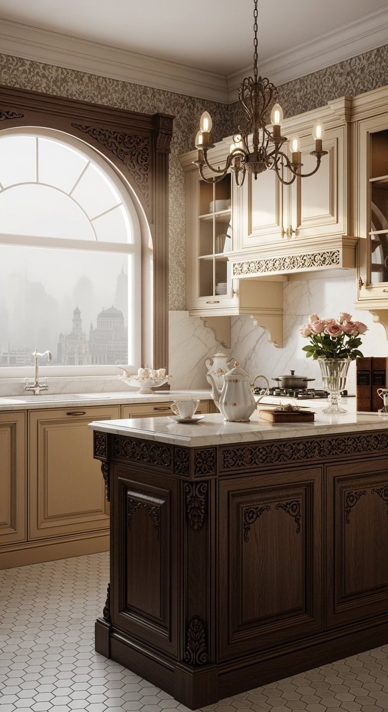 ornate victorian navy peninsula