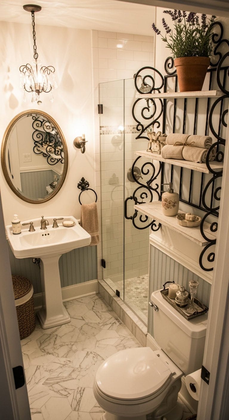 ornate vintage french bathroom