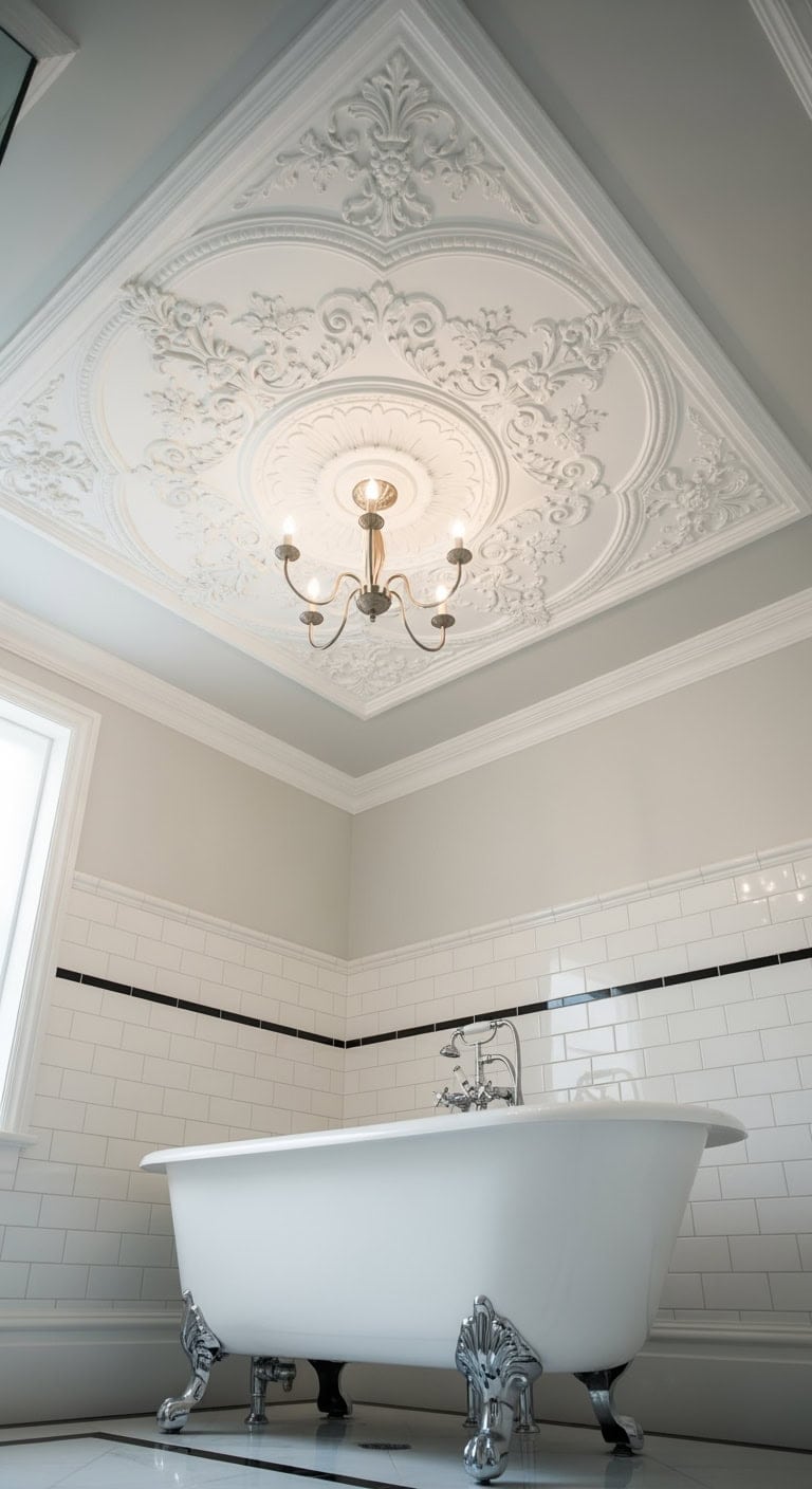 ornate white ceiling centerpiece