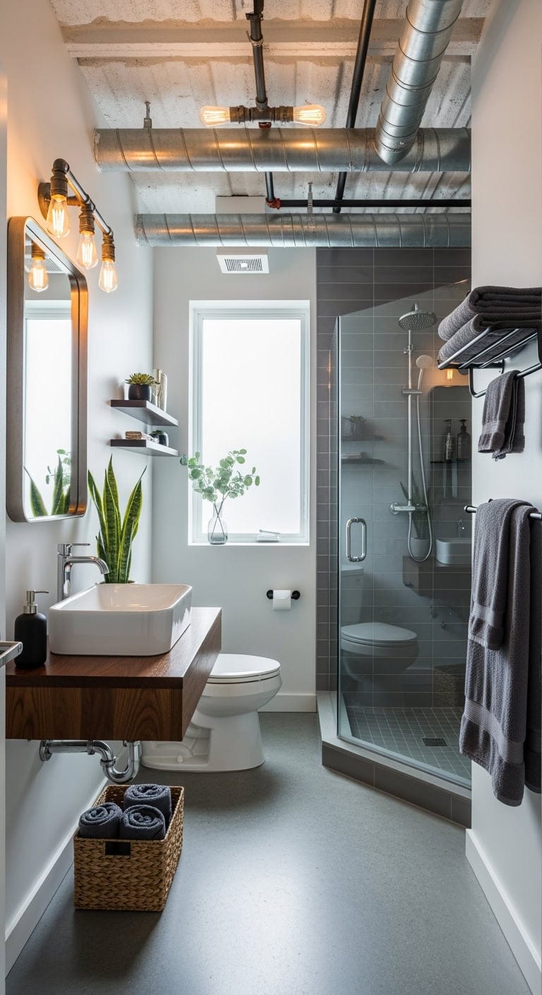 painted industrial ductwork ceiling