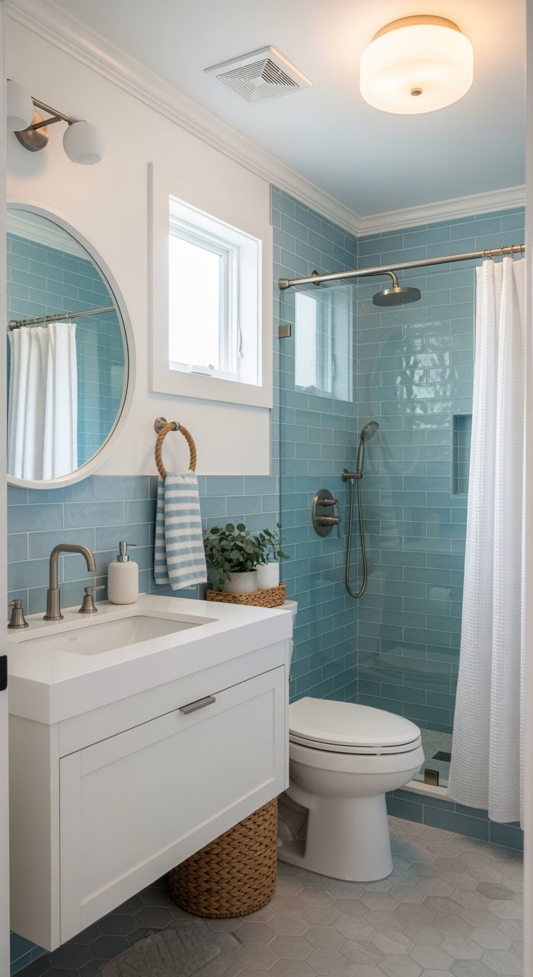 pale blue scandinavian seaside retreat