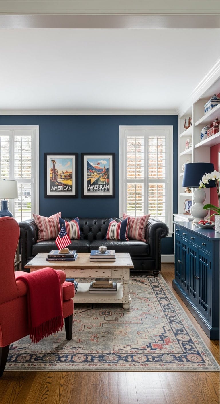 patriotic black red navy