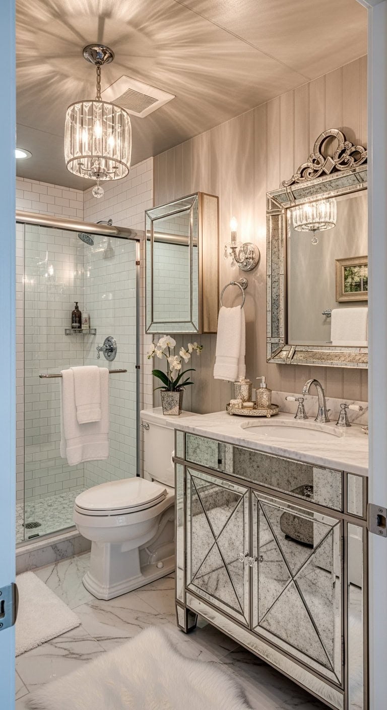 petite mirrored hollywood glamour