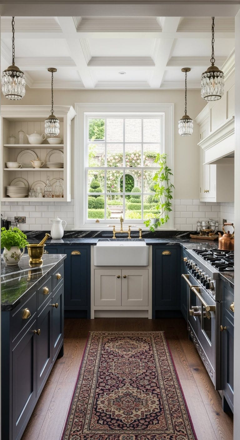 polished traditional granite kitchen