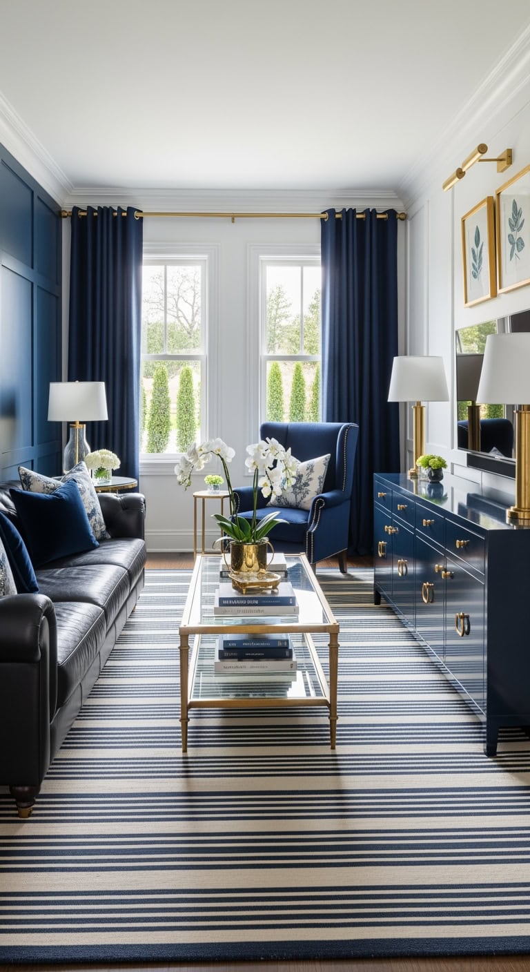 preppy navy brass classic