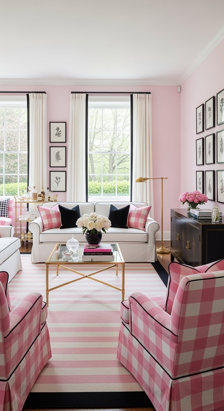 preppy pink gingham elegance