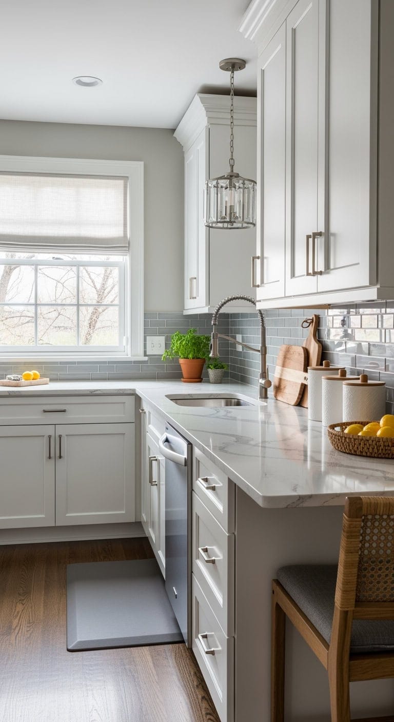 quartz driven modern classic kitchen