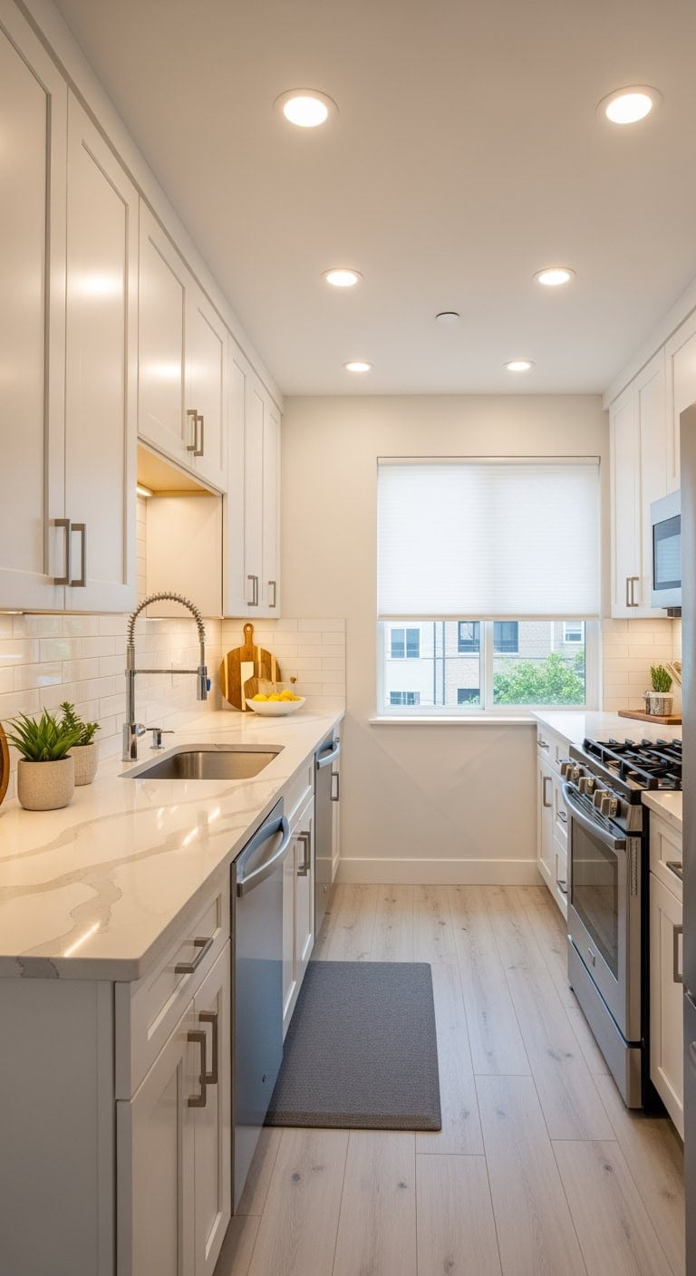 recessed spa like kitchen lighting