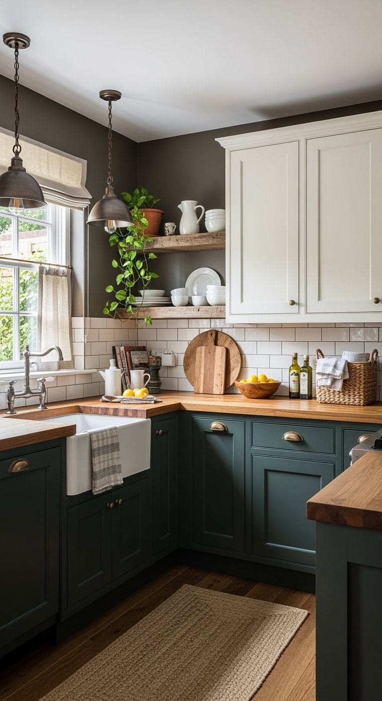 reclaimed rustic compact u kitchen