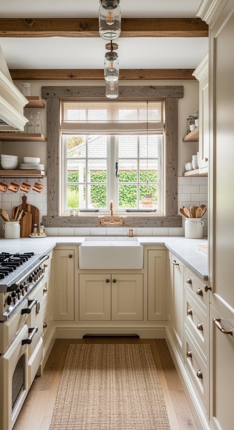 reclaimed wood farmhouse kitchen vibe