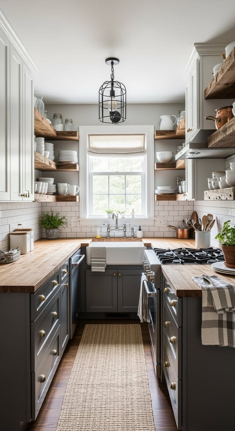 reclaimed wood floating shelves