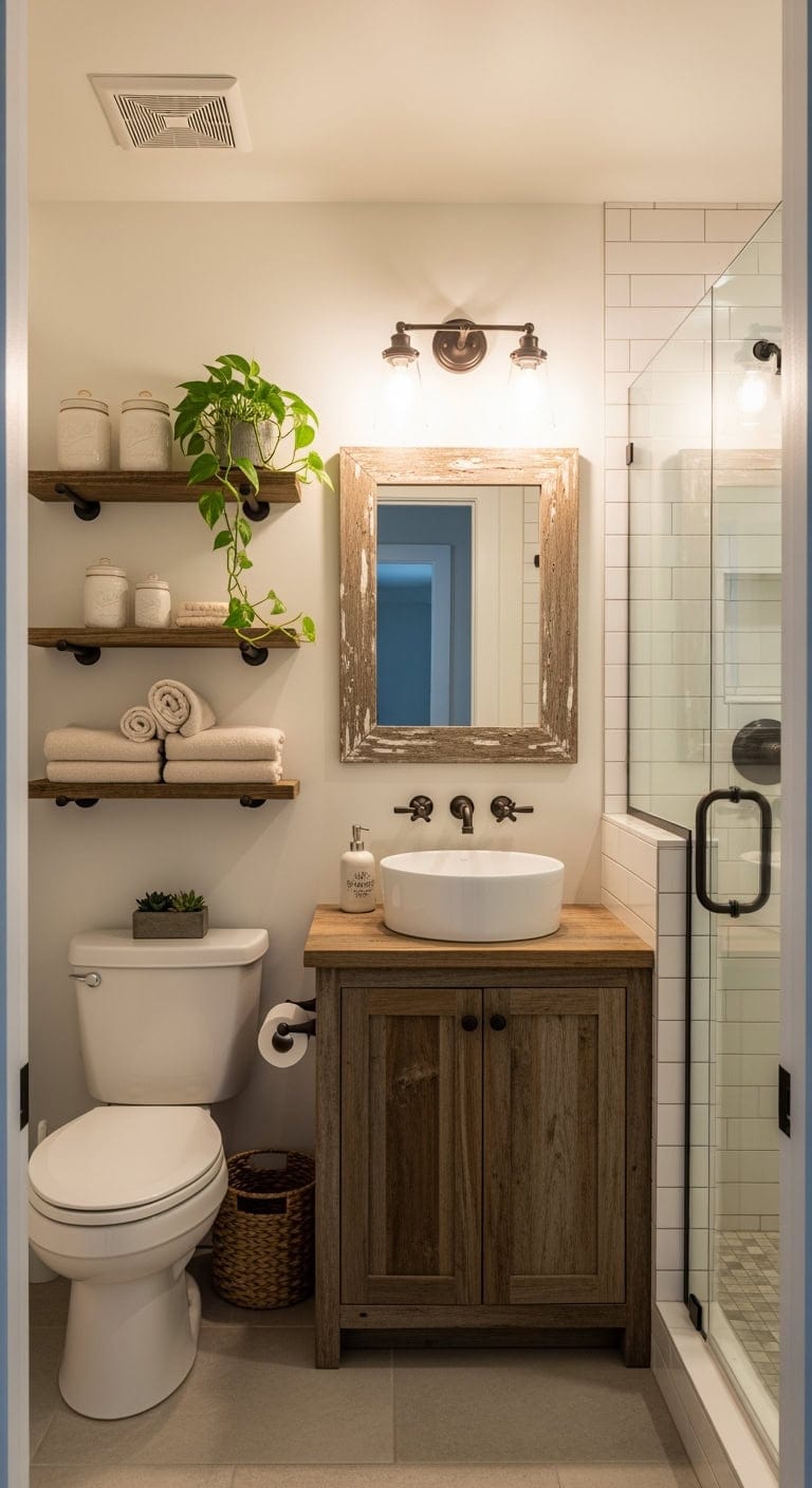 reclaimed wood industrial shelves