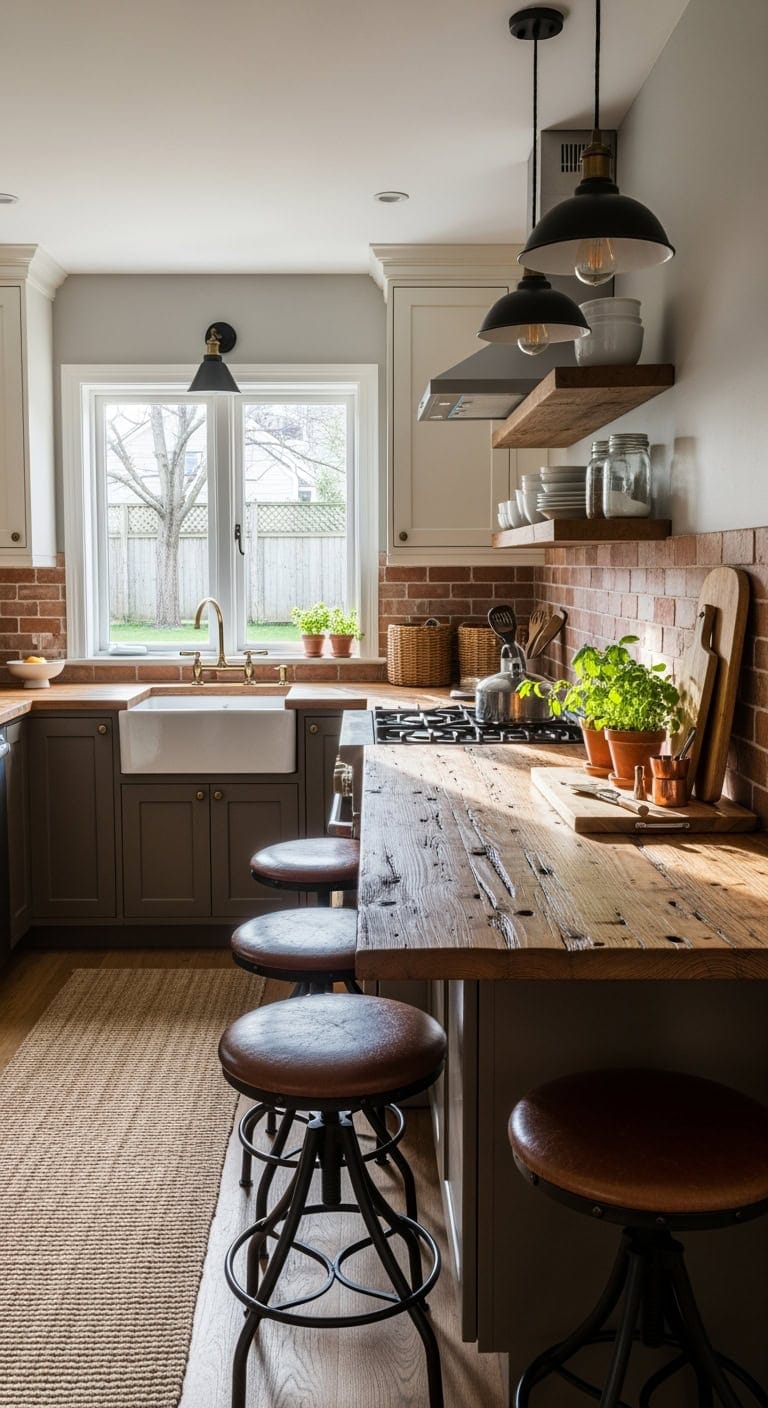 reclaimed wood rustic peninsula