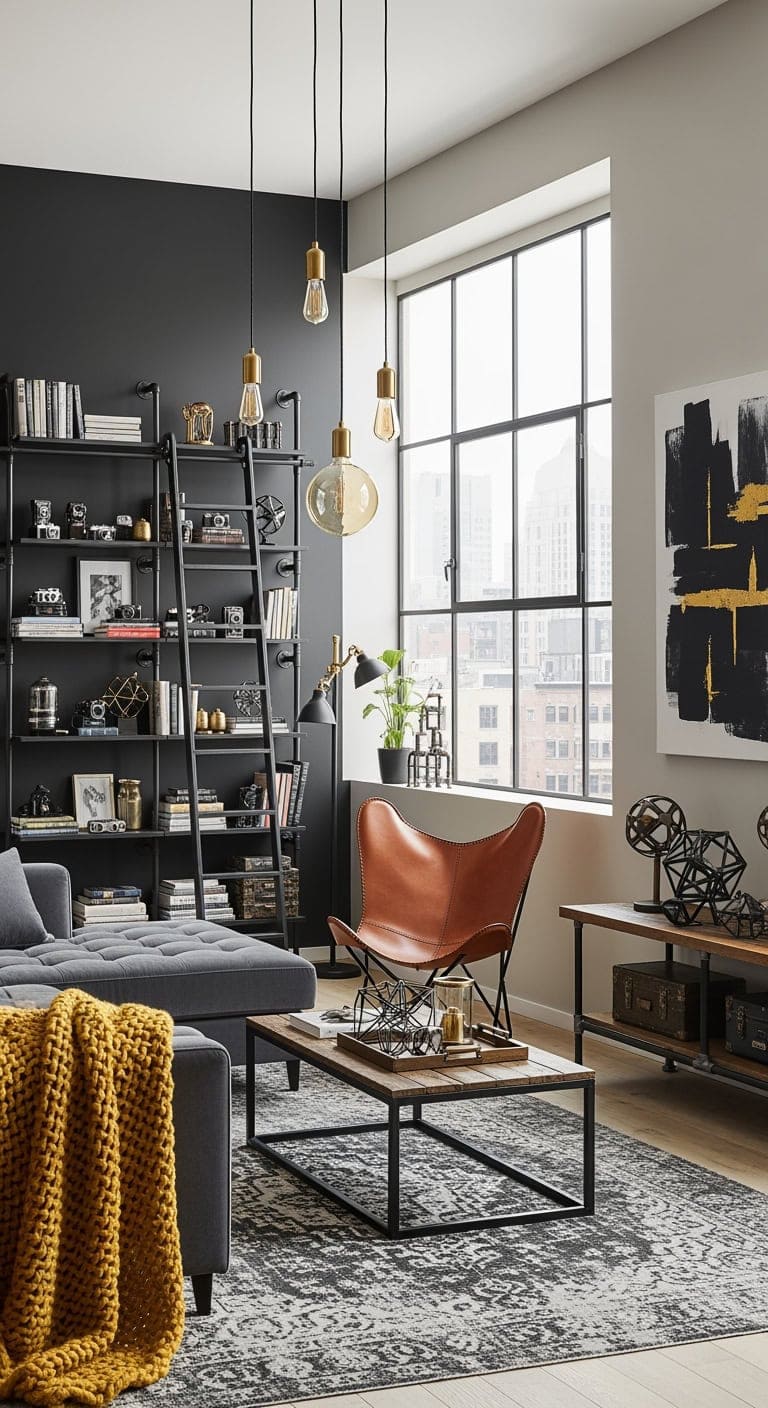 refined industrial black and gold