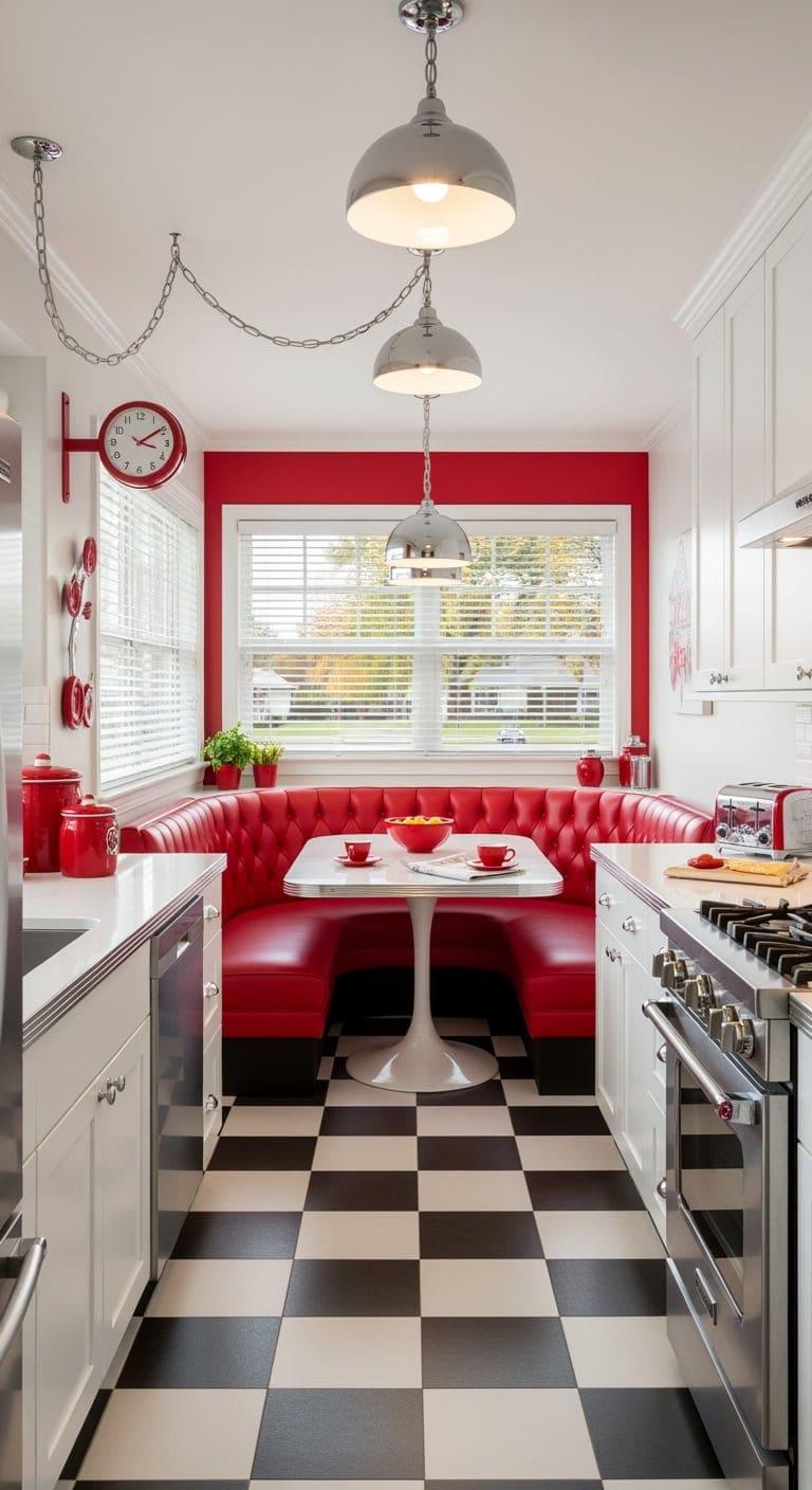 retro diner banquette makeover