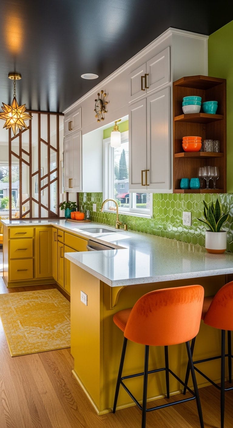 retro geometric avocado morning spaces