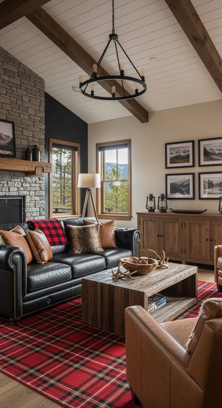 rugged refined black leather