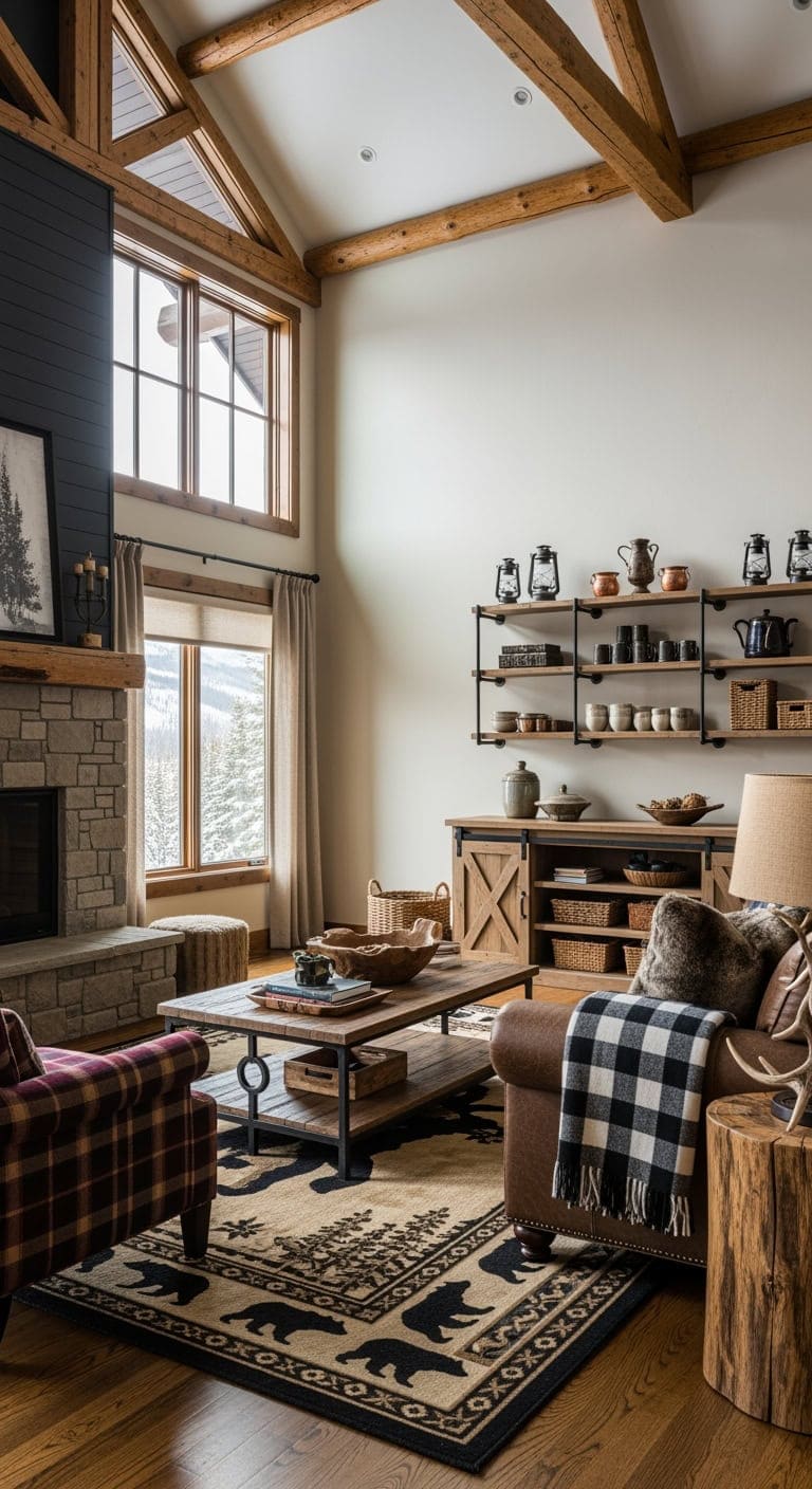 rustic black bear lodge aesthetic