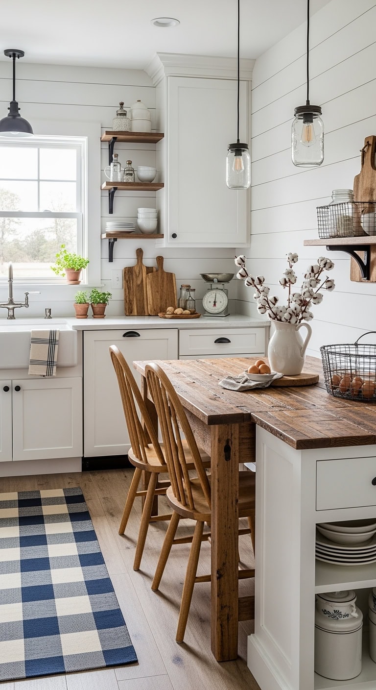 rustic peninsula dining nook