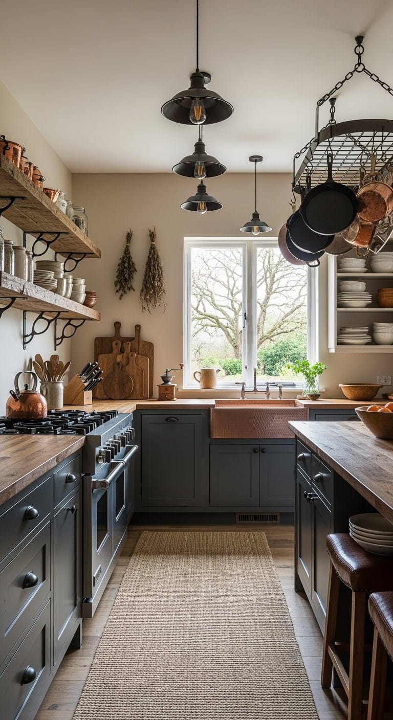 rustic reclaimed wood galley