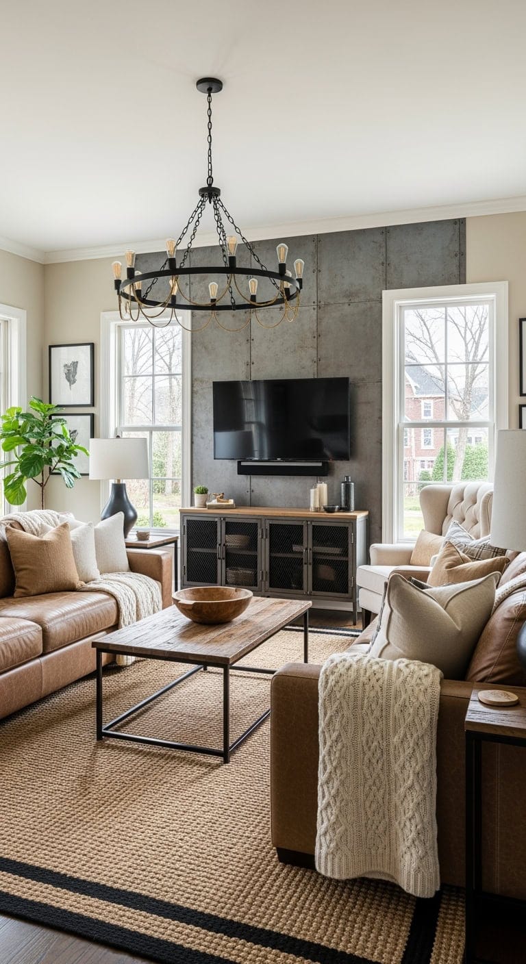 rustic refined cream and iron