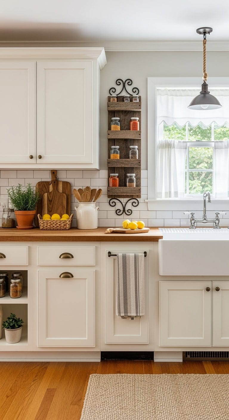 rustic vertical spice rack