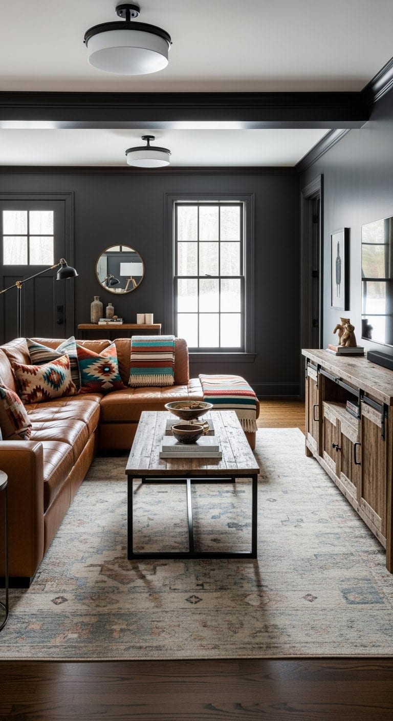 saddle tan leather with iron