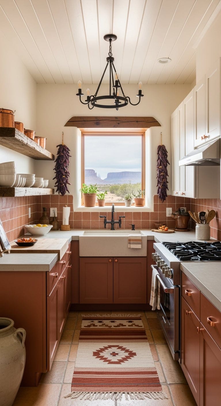 santa fe inspired adobe kitchen