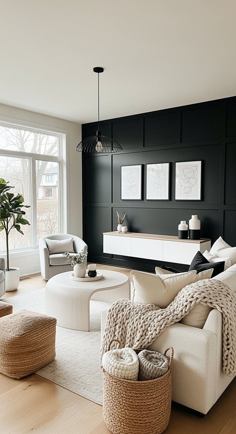 scandinavian black board and batten