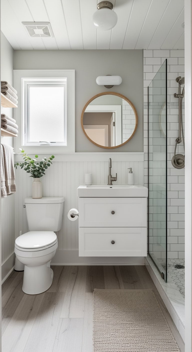 scandinavian cottage minimalist bathroom