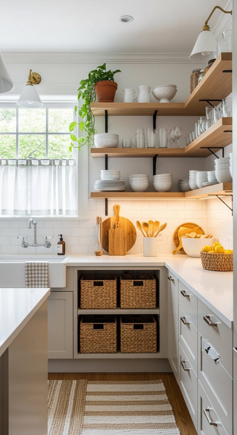 scandinavian open shelving refresh