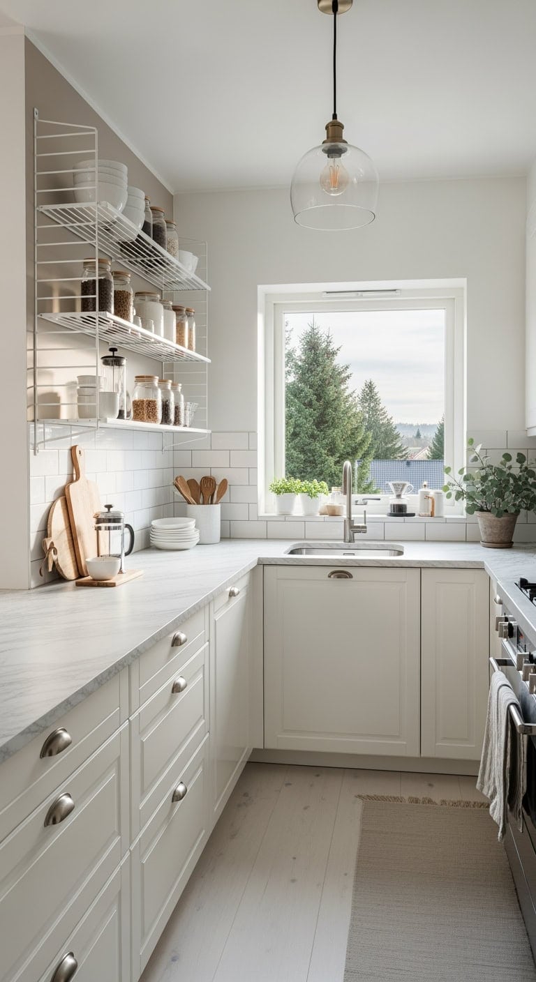 scandinavian white wire shelving