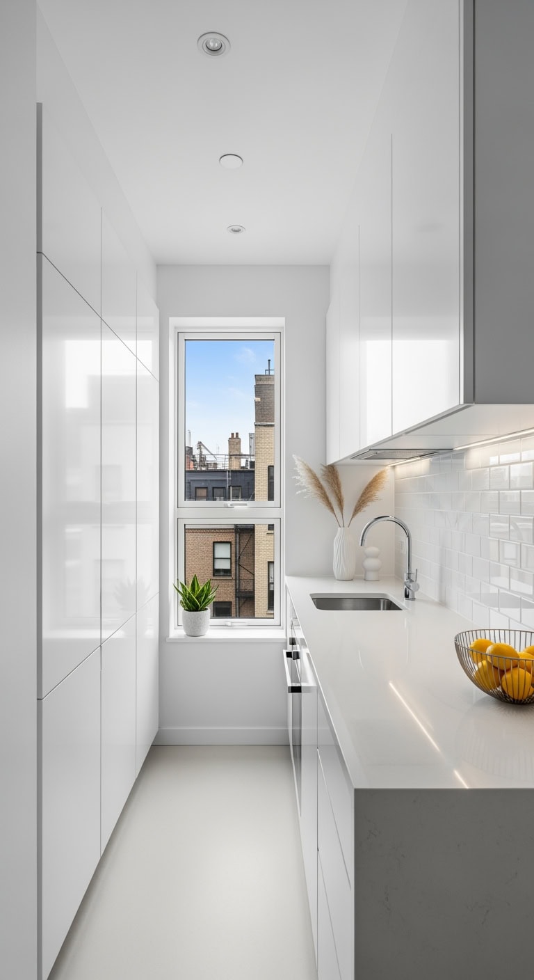 seamless handle free bright micro kitchen