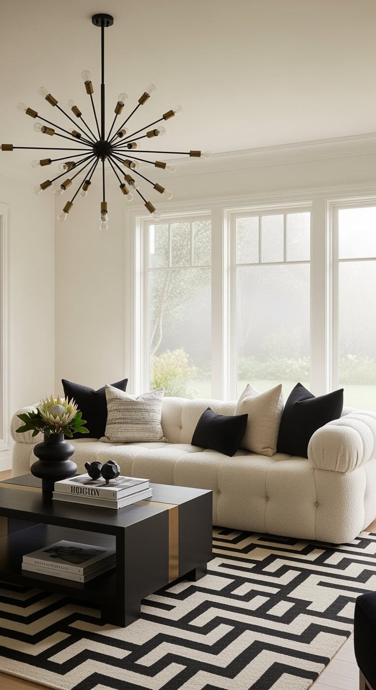 serene black and cream livingroom
