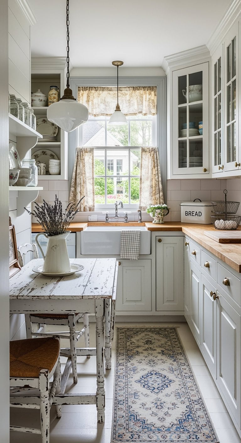 shabby chic fold down dining nook