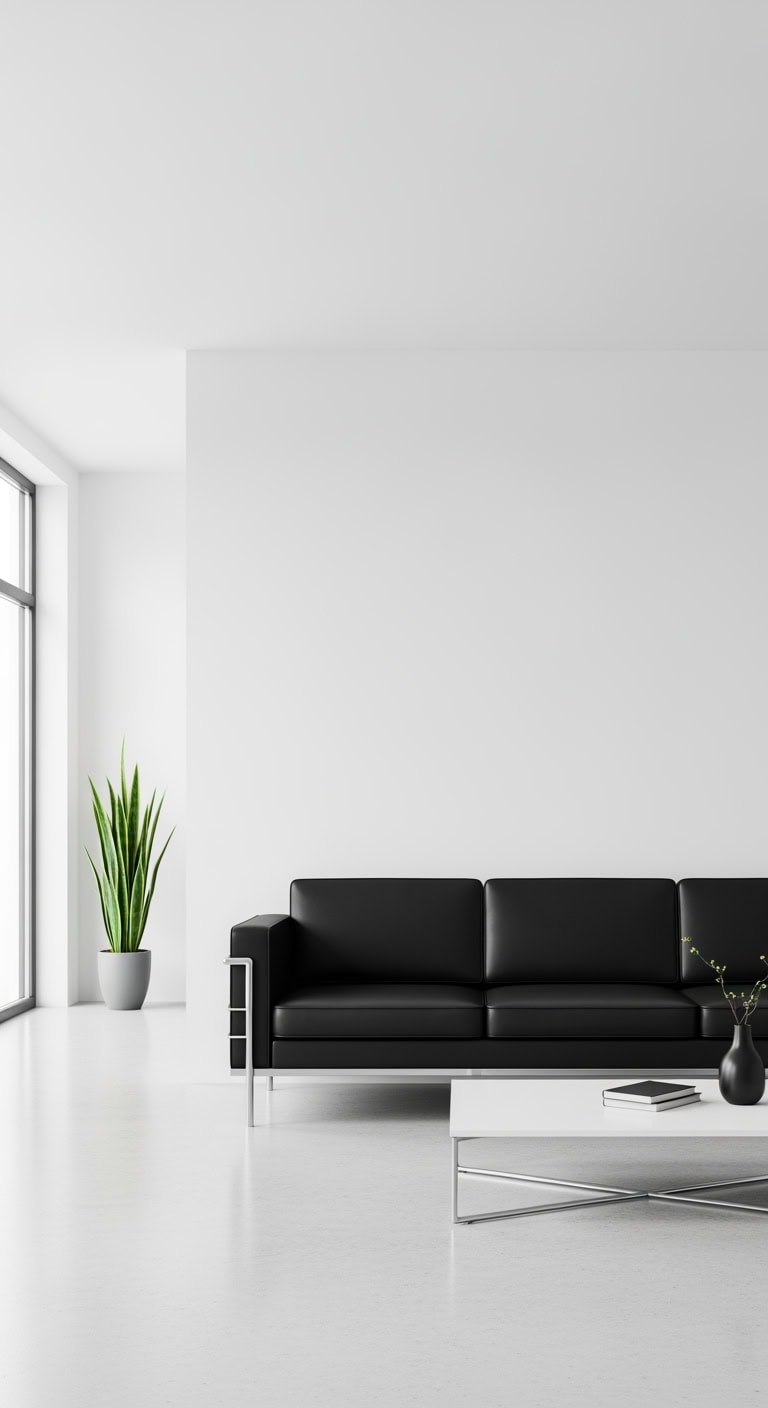 sleek black and white modernism