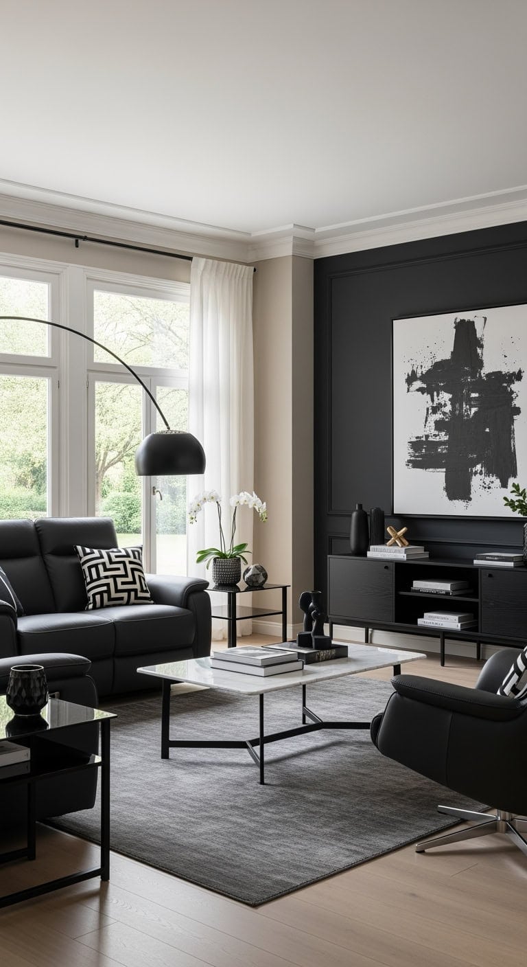 sleek black leather elegance