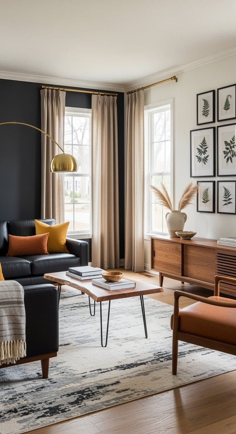 sleek black walnut midcentury