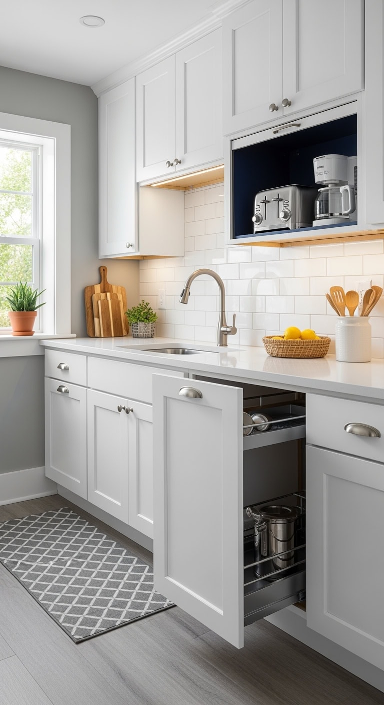 sleek hidden countertop appliance garage