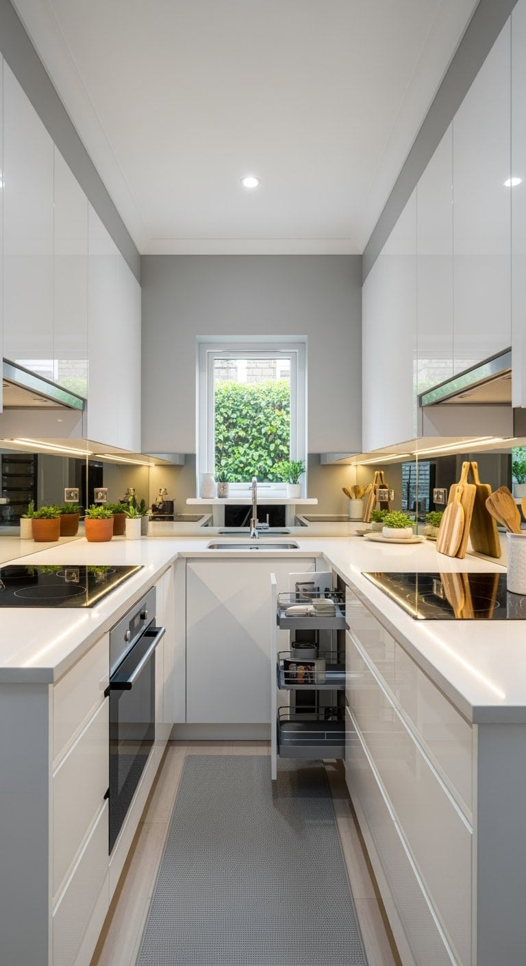 sleek high gloss narrow u