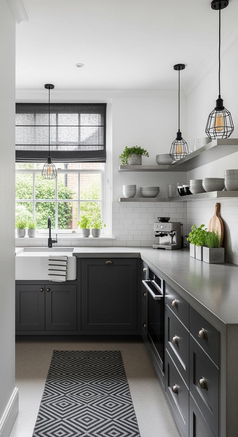 sleek industrial concrete counters